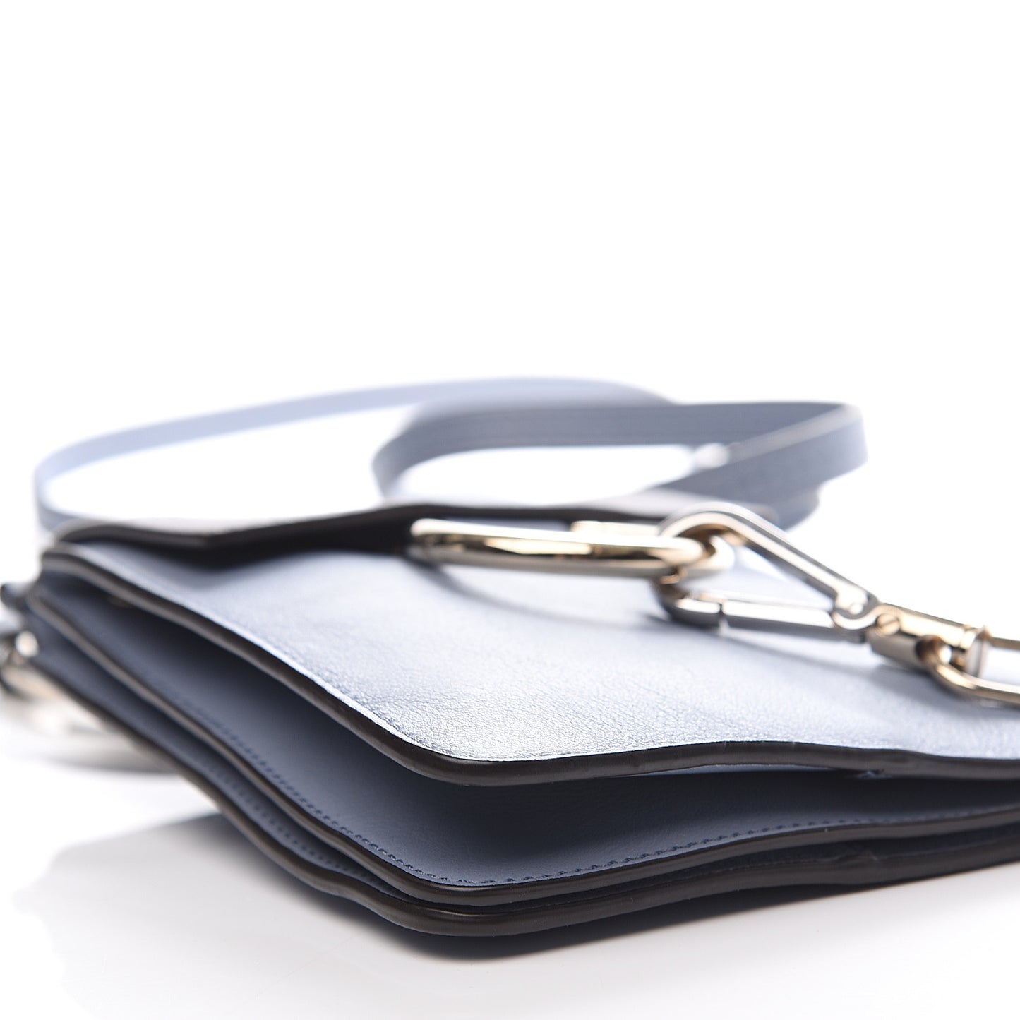 Suede Calfskin Mini Faye Bracelet Bag Washed Blue