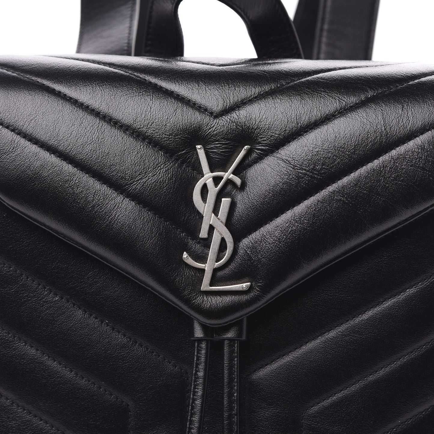 Calfskin Y Quilted Monogram Small Loulou Backpack Black