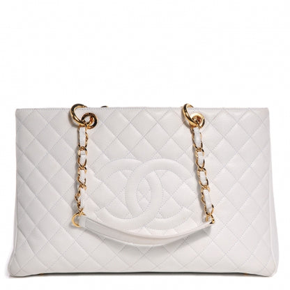 Chanel Caviar Quilted XL Grand Shopping Tote GST White 1 of 8