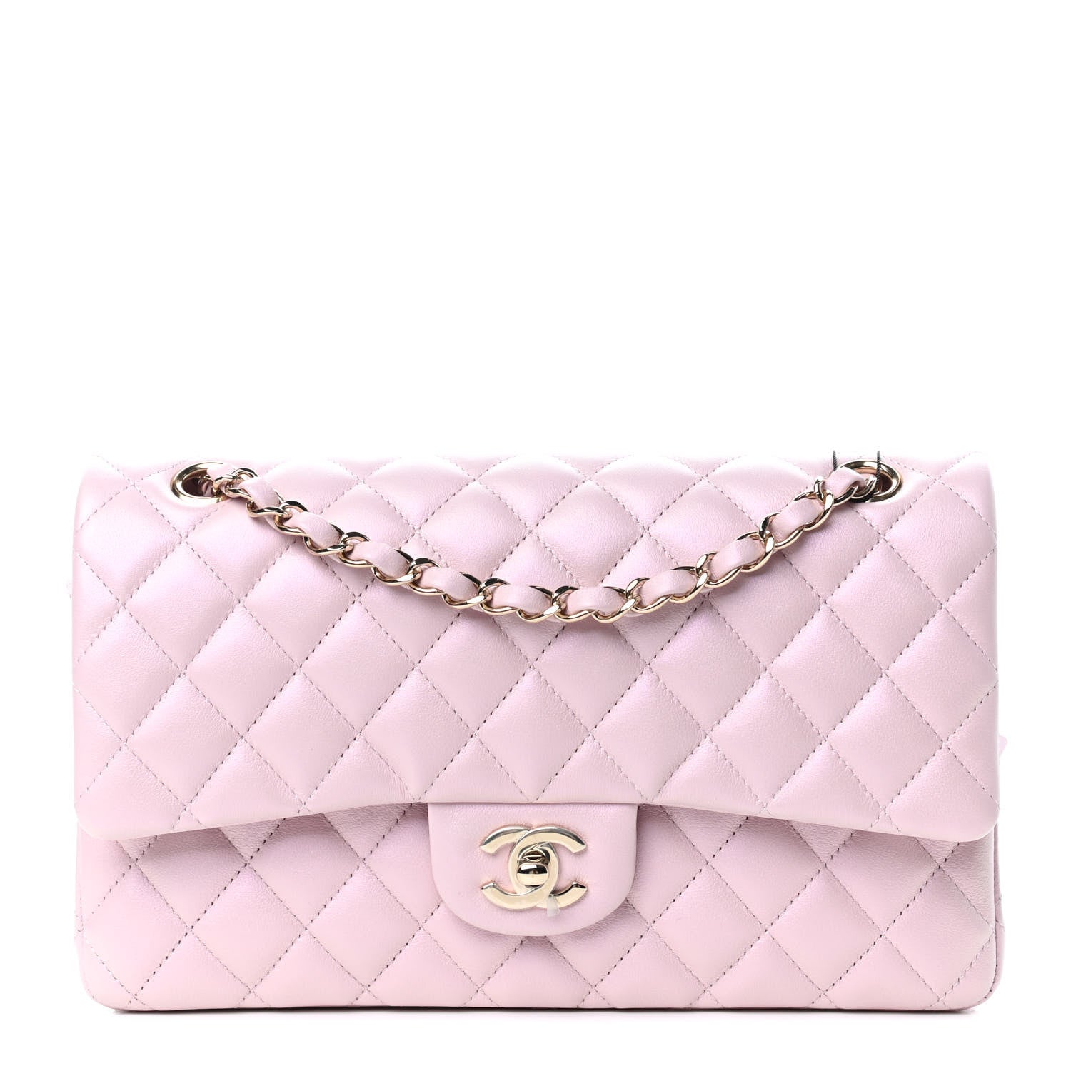 Chanel Iridescent Calfskin Quilted Medium Double Flap Light Pink 1 of 11