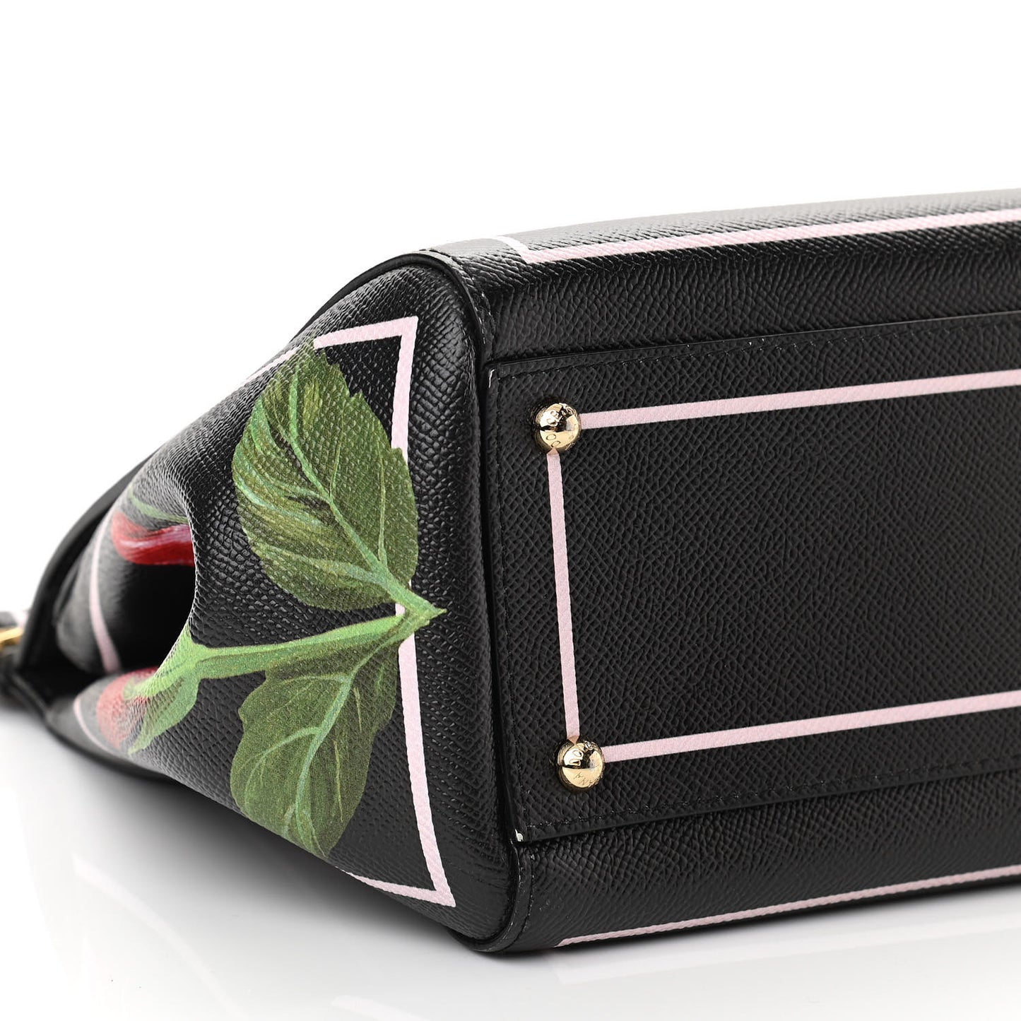 Dauphine Rose Print Medium Miss Sicily Satchel Black