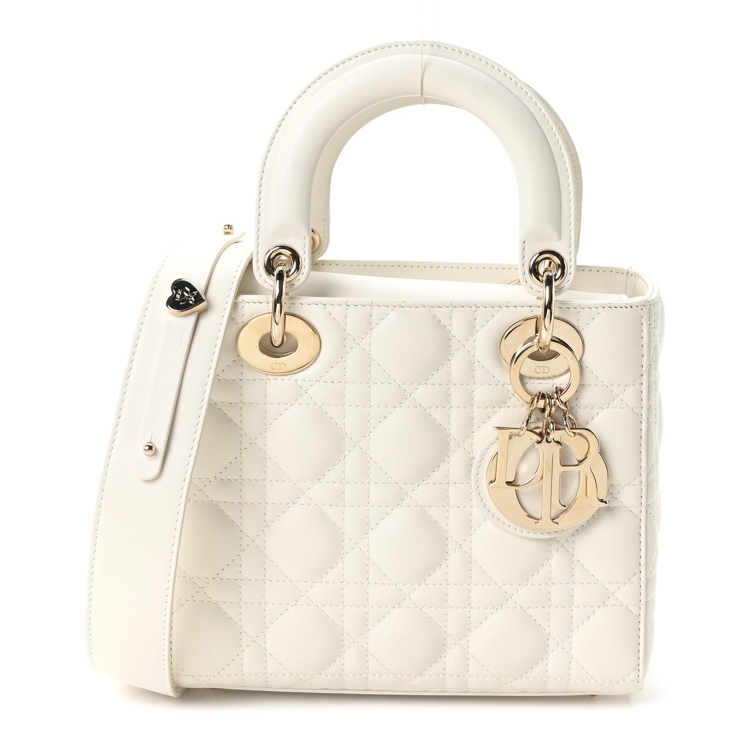 Lambskin Cannage Small My ABCDior Lady Dior White