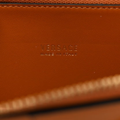 Versace Vitello Virtus Zip Around Wallet Caramel 6 of 6