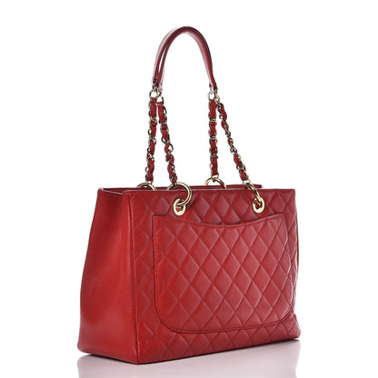 Chanel Caviar Quilted Grand Shopping Tote GST Red 3 of 7