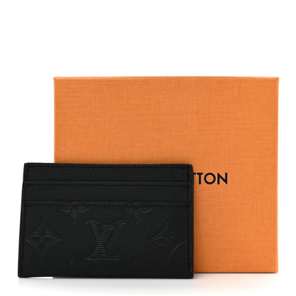 Louis Vuitton Calfskin Monogram Shadow Double Card Holder Black 7 of 7