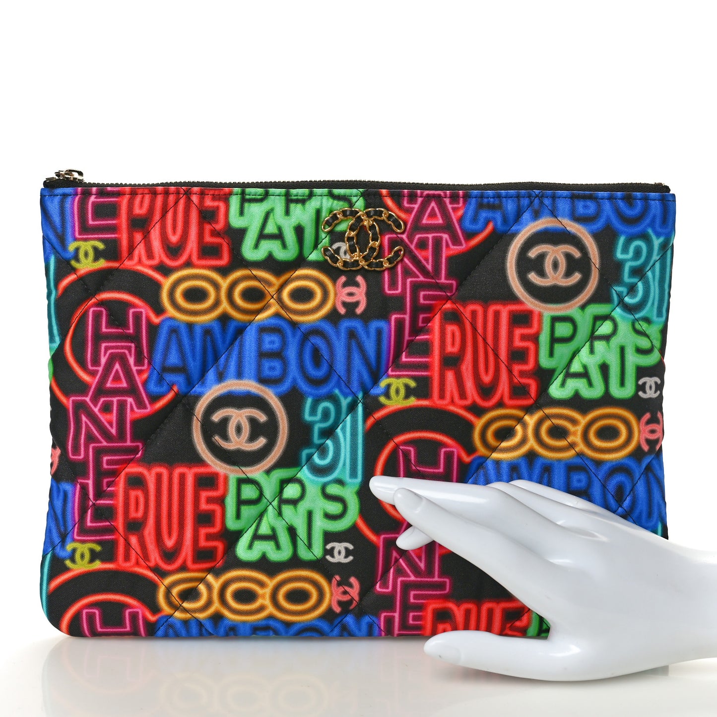 Fabric Quilted Neon Graffiti O Case Black Multicolor