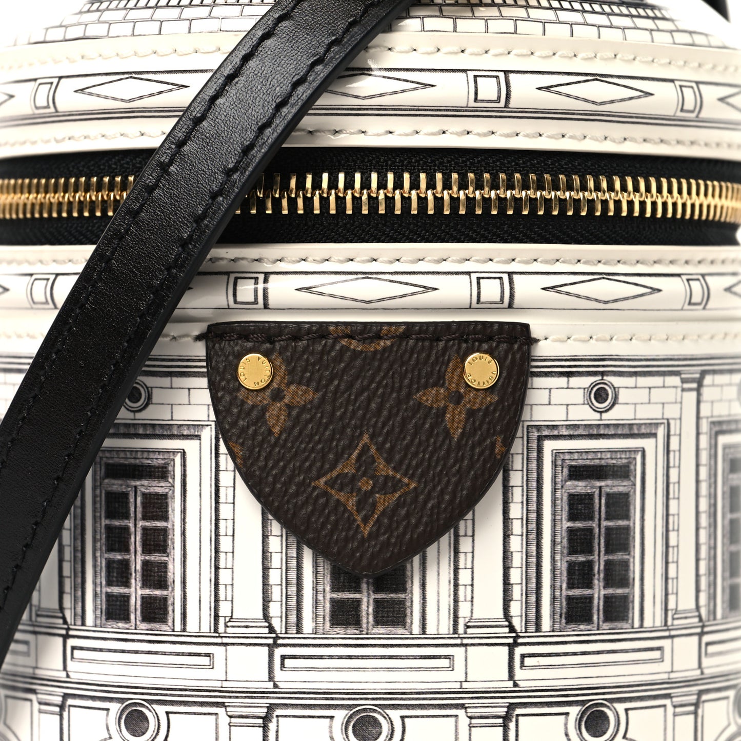 X FORNASETTI Calfskin Architettura Cannes Black White