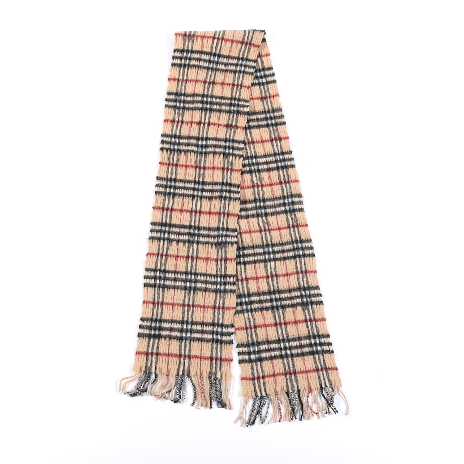 Burberry Cashmere Wool Vintage Check Scarf Camel 2 of 3
