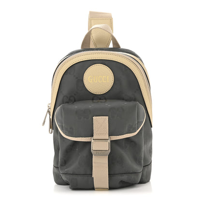 Gucci Econyl Nylon Monogram Off The Grid Sling Backpack Graphite Grey New Plaster 1 of 12