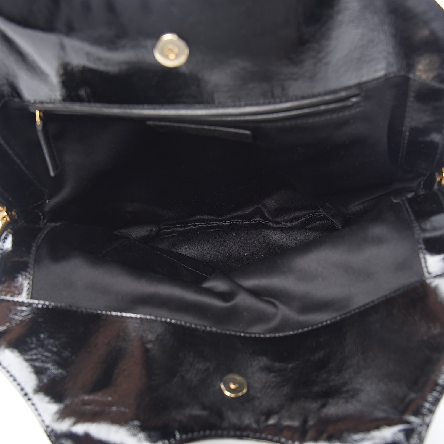 Saint Laurent Patent Crocodile Embossed Tribute Tote Black 5 of 12