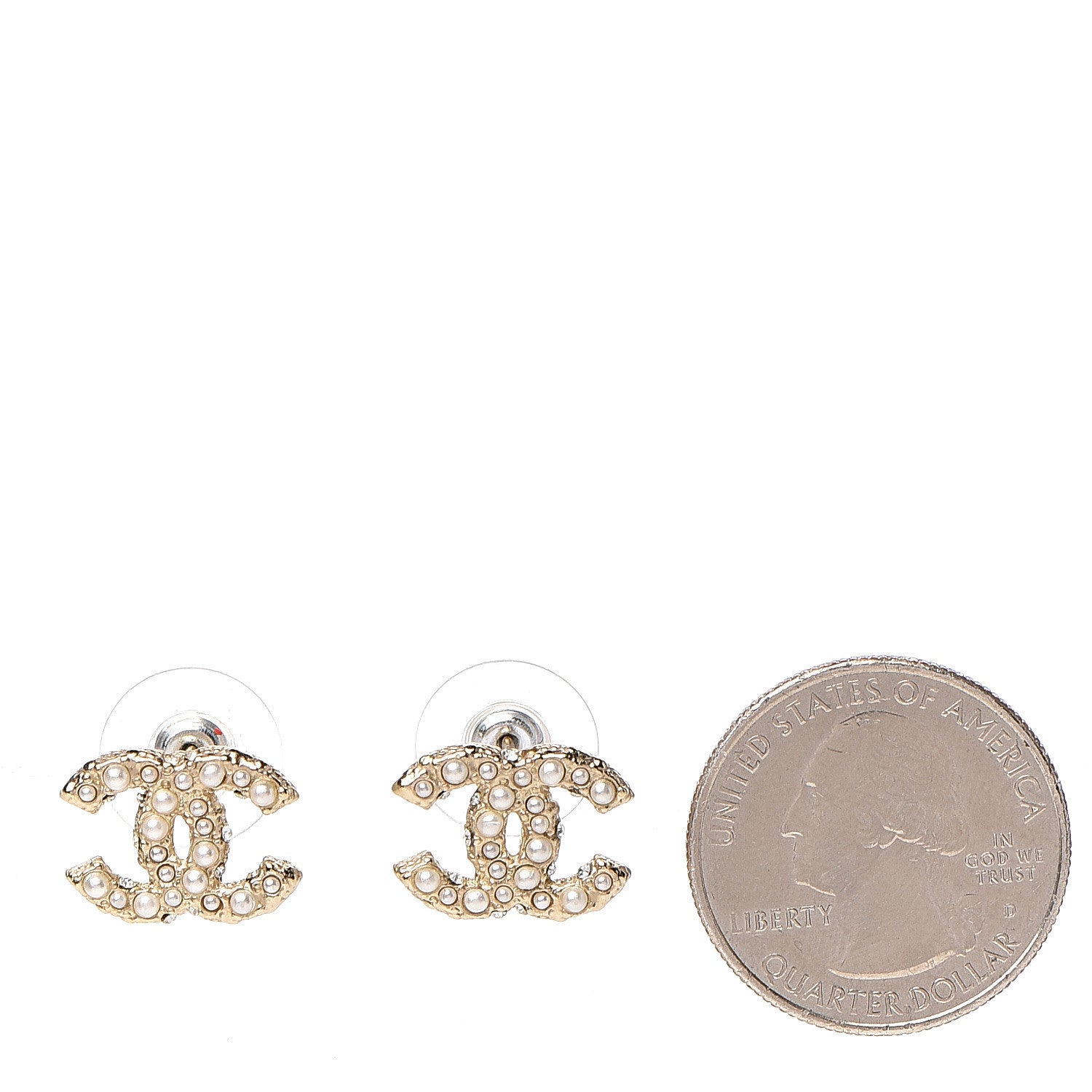 Chanel Pearl CC Earrings Gold 2 of 5
