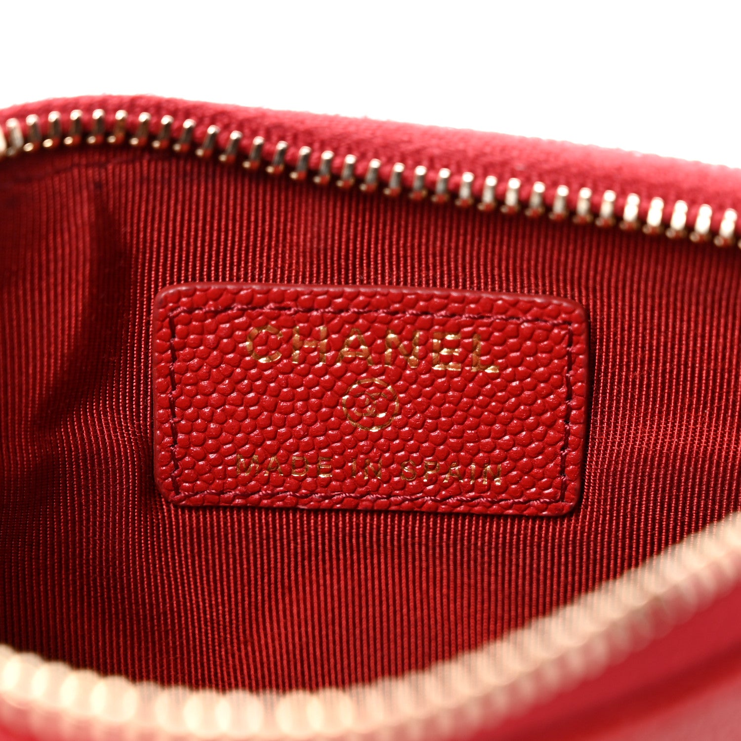Chanel Caviar Quilted Small Vintage Mademoiselle Cosmetic Case Red 6 of 8