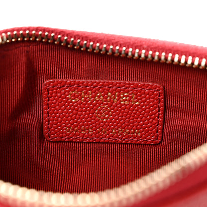 Chanel Caviar Quilted Small Vintage Mademoiselle Cosmetic Case Red 6 of 8