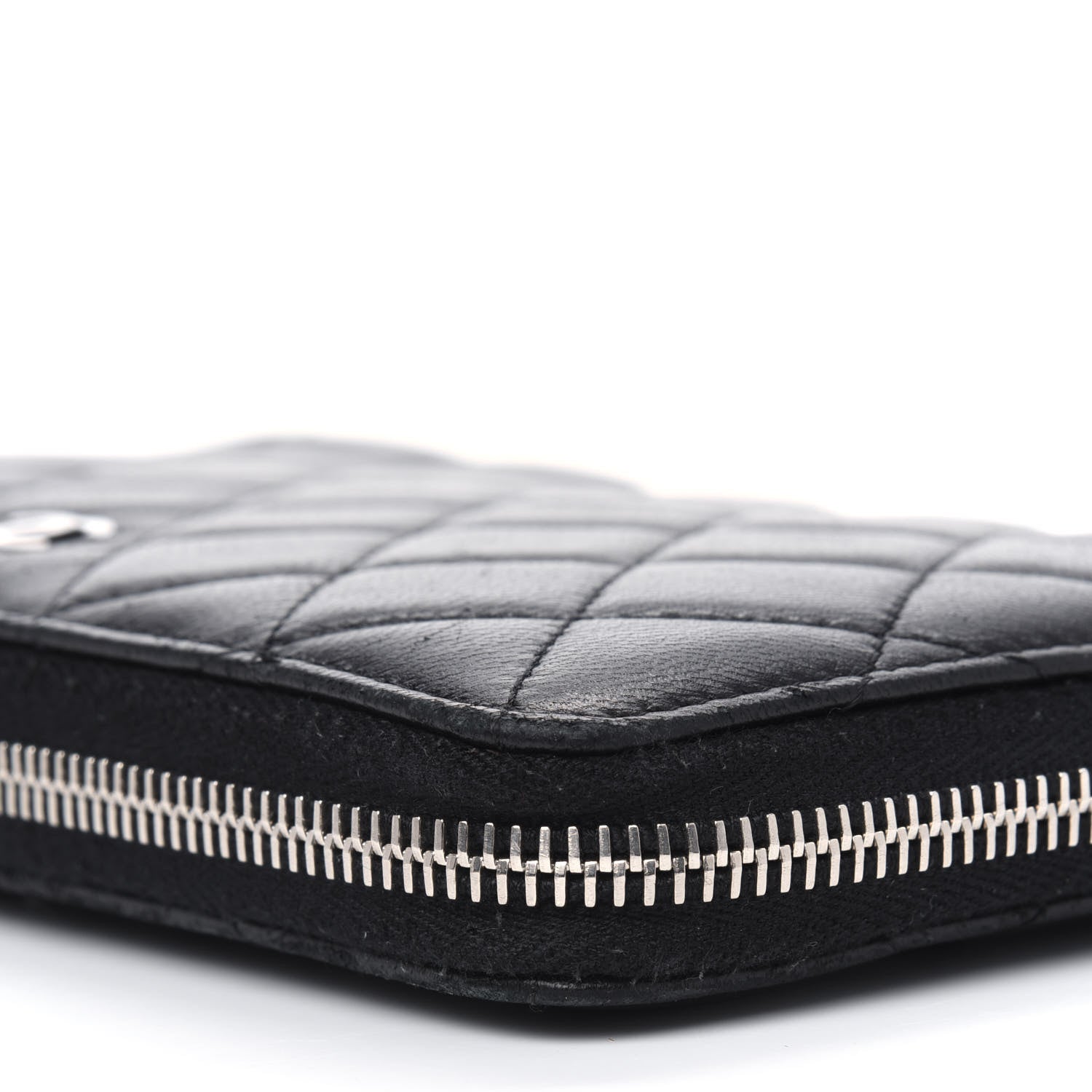 Chanel Lambskin Quilted Large Zip Around Organizer Wallet Black 6 of 10