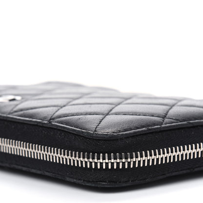 Chanel Lambskin Quilted Large Zip Around Organizer Wallet Black 6 of 10