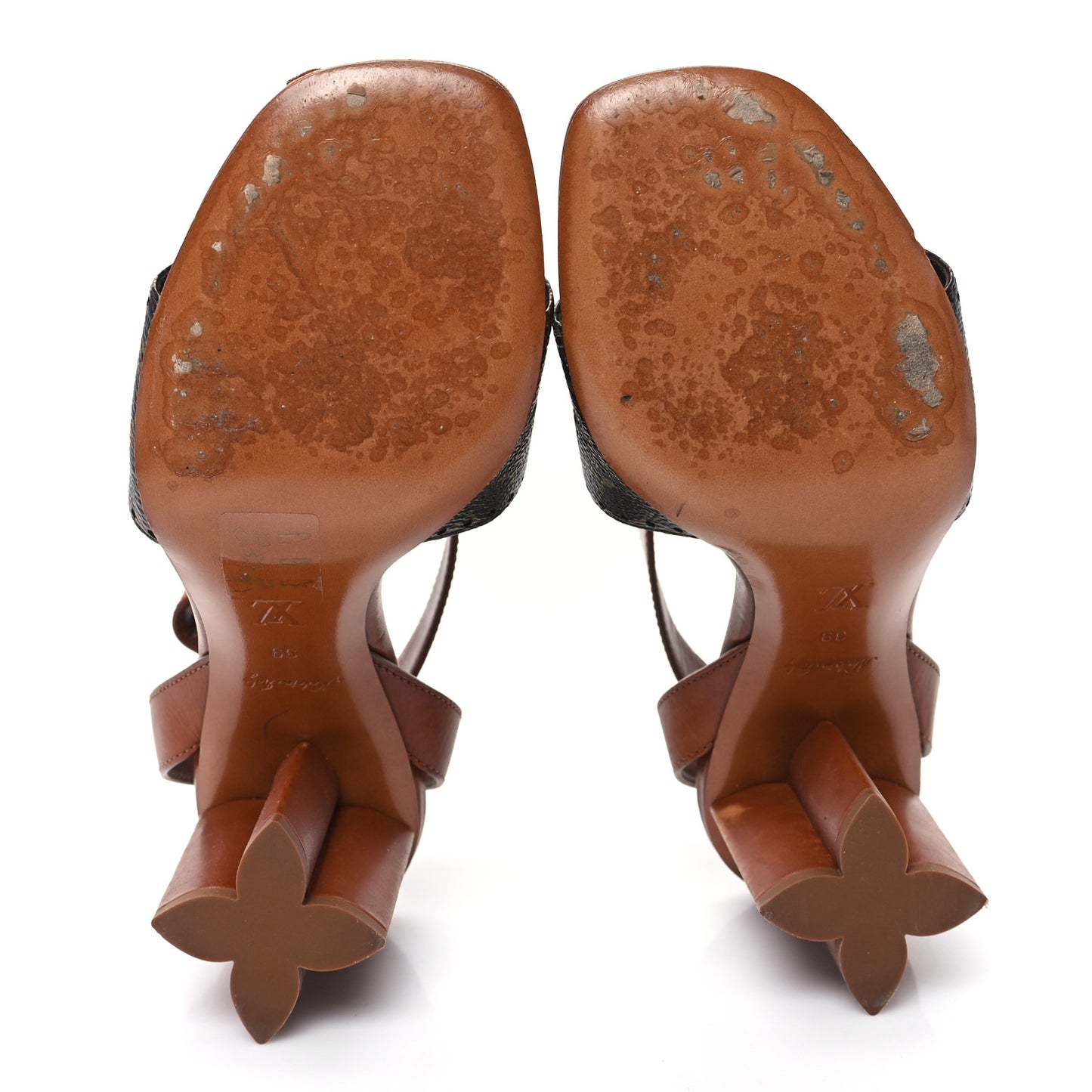 Calfskin Perforated Monogram Silhouette Sandals 39 Gold