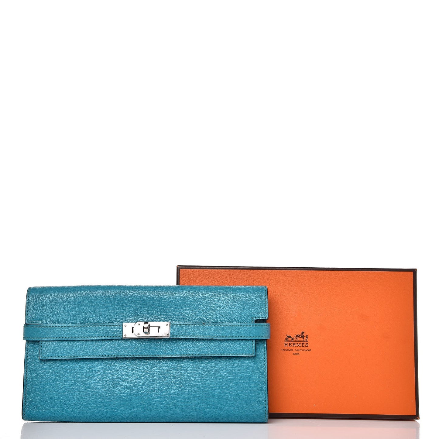 Chevre Mysore Kelly Longue Wallet Turquoise