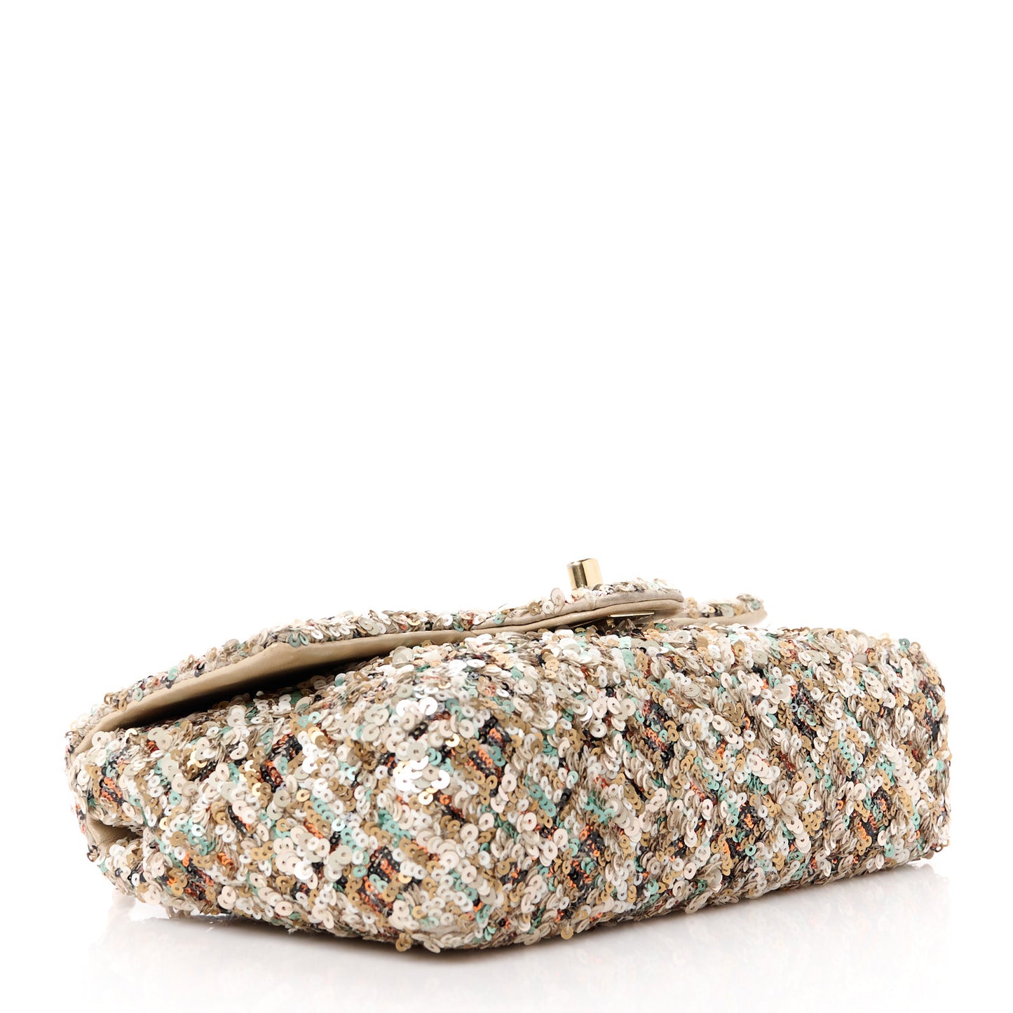 Sequin Small Single Flap Gold Multicolor