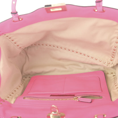 Valentino Garavani Vitello Medium Rockstud Tote Fuxia Fluo 6 of 10