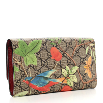 Gucci GG Supreme Monogram Tian Continental Wallet Beige Multicolor Red 3 of 10