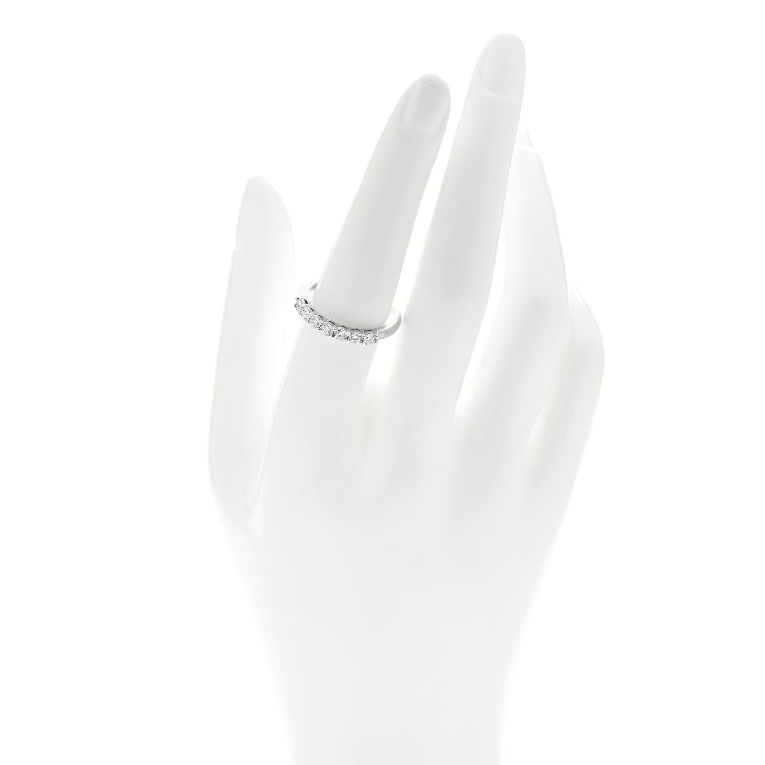 Tiffany Platinum Diamond 3mm Embrace Half Circle Band Ring 56 7.5 2 of 6