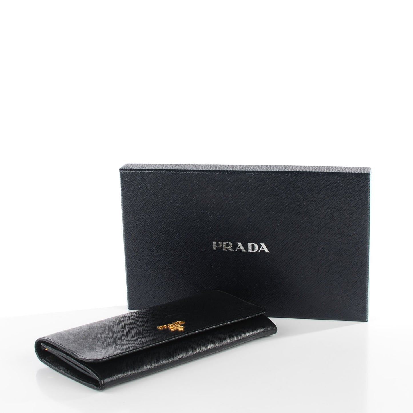Saffiano Metal Oro Chain Wallet Nero Black