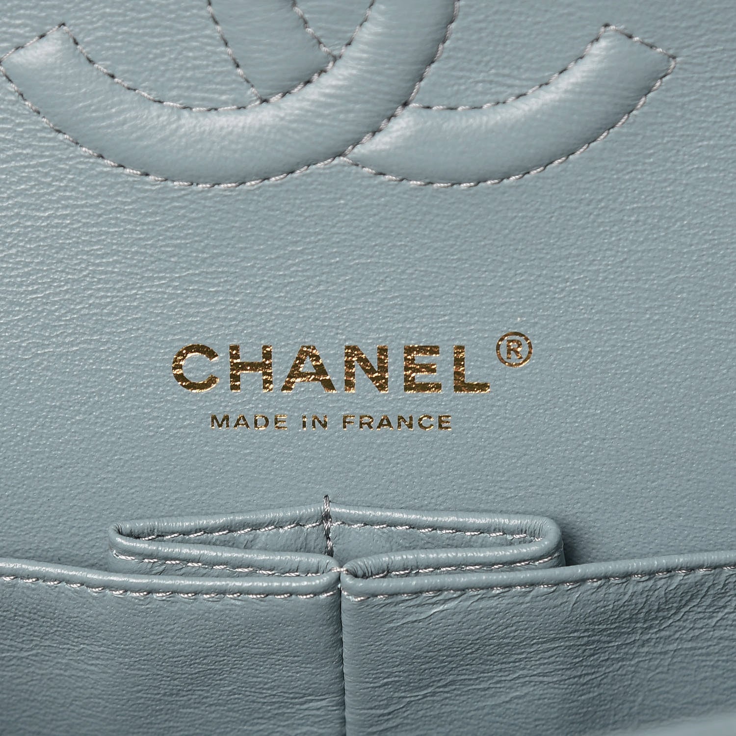 Chanel Iridescent Caviar Quilted Medium Double Flap Light Blue 8 of 13