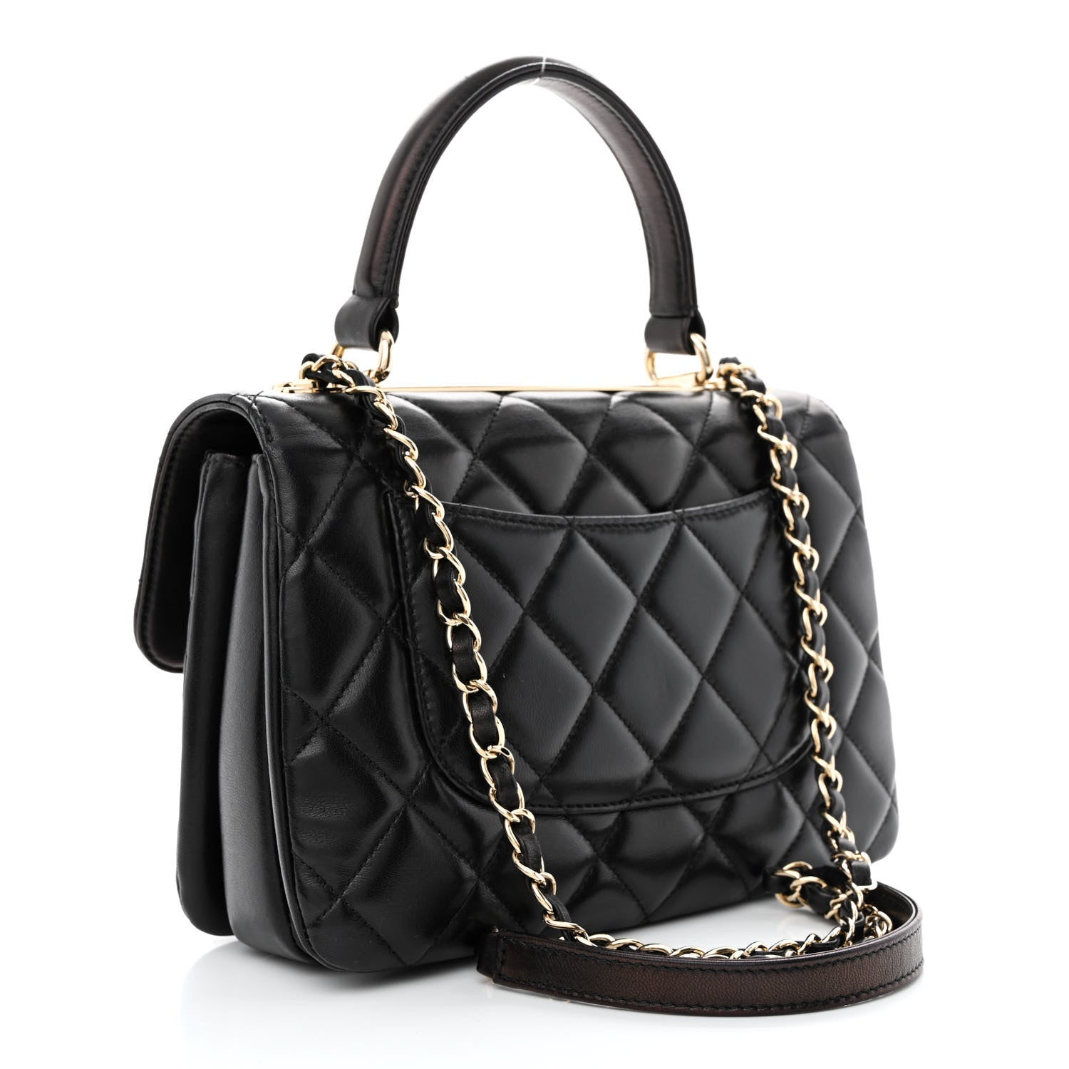 Chanel Lambskin Quilted Small Trendy CC Dual Handle Flap Bag Black 3 of 13
