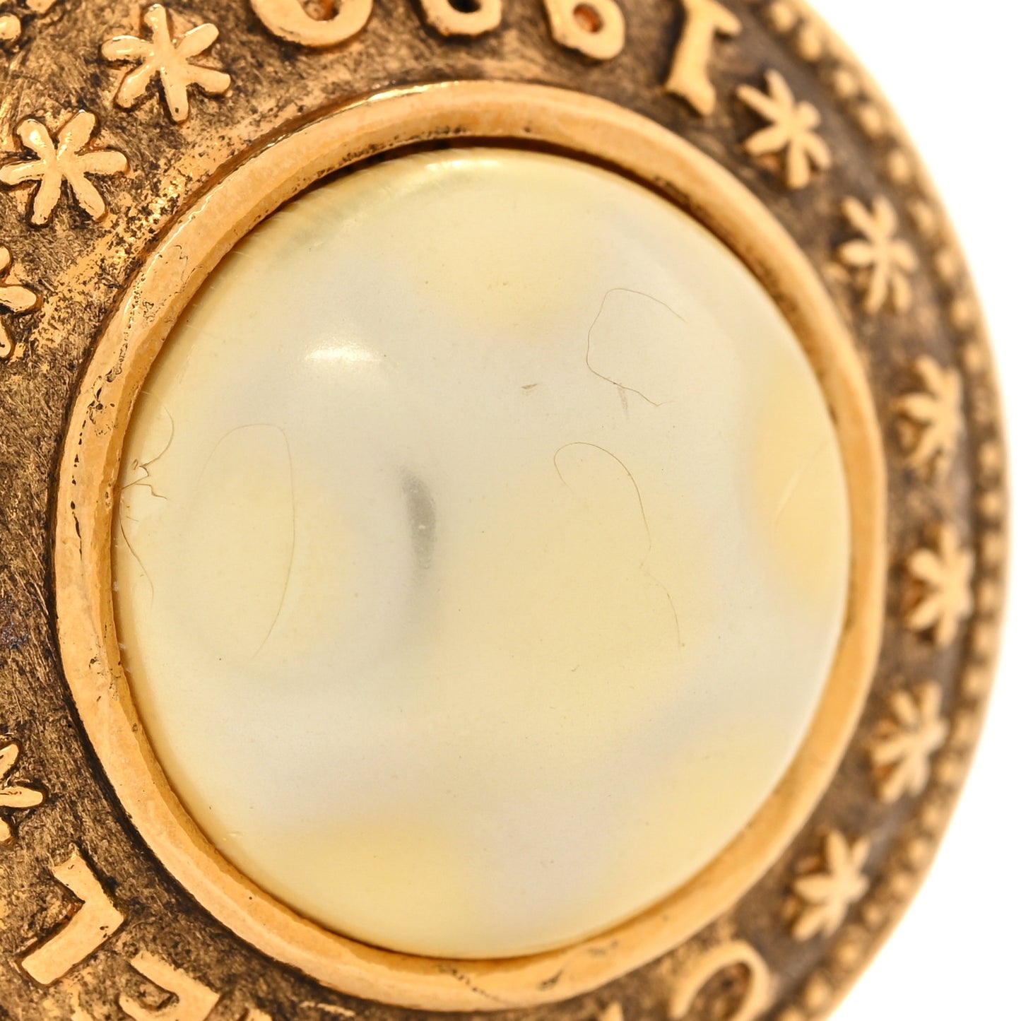 Metal Pearl Clip On Earrings Gold