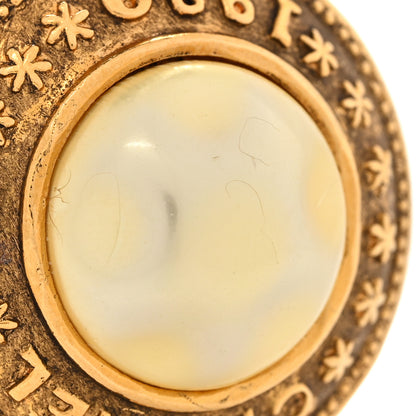 Chanel Metal Pearl Clip On Earrings Gold 6 of 7