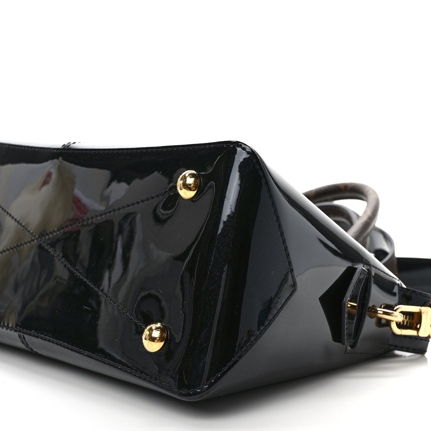 Patent Calfskin Miroir Tote Black
