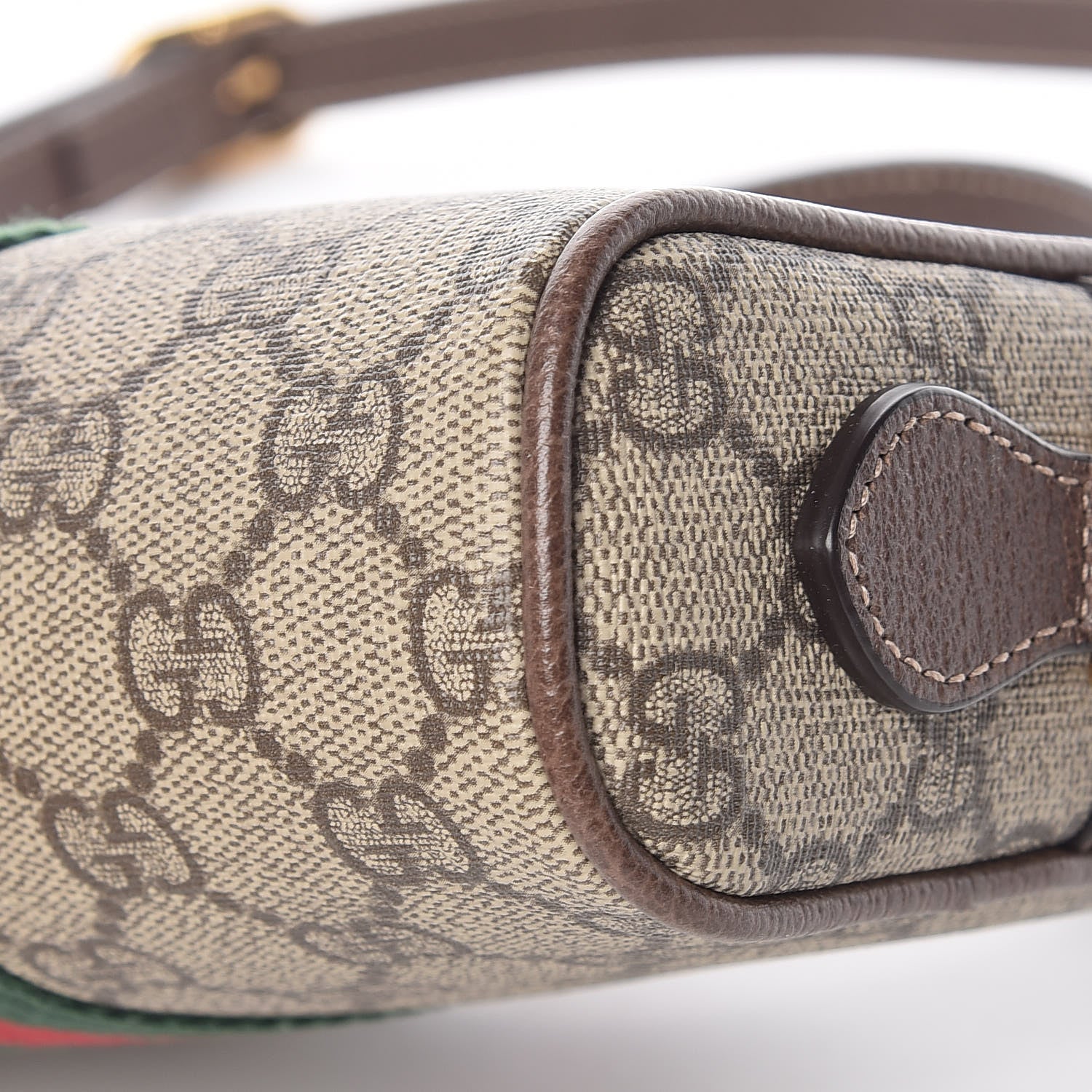 Gucci GG Supreme Monogram Web Mini Ophidia Shoulder Bag Brown 6 of 10