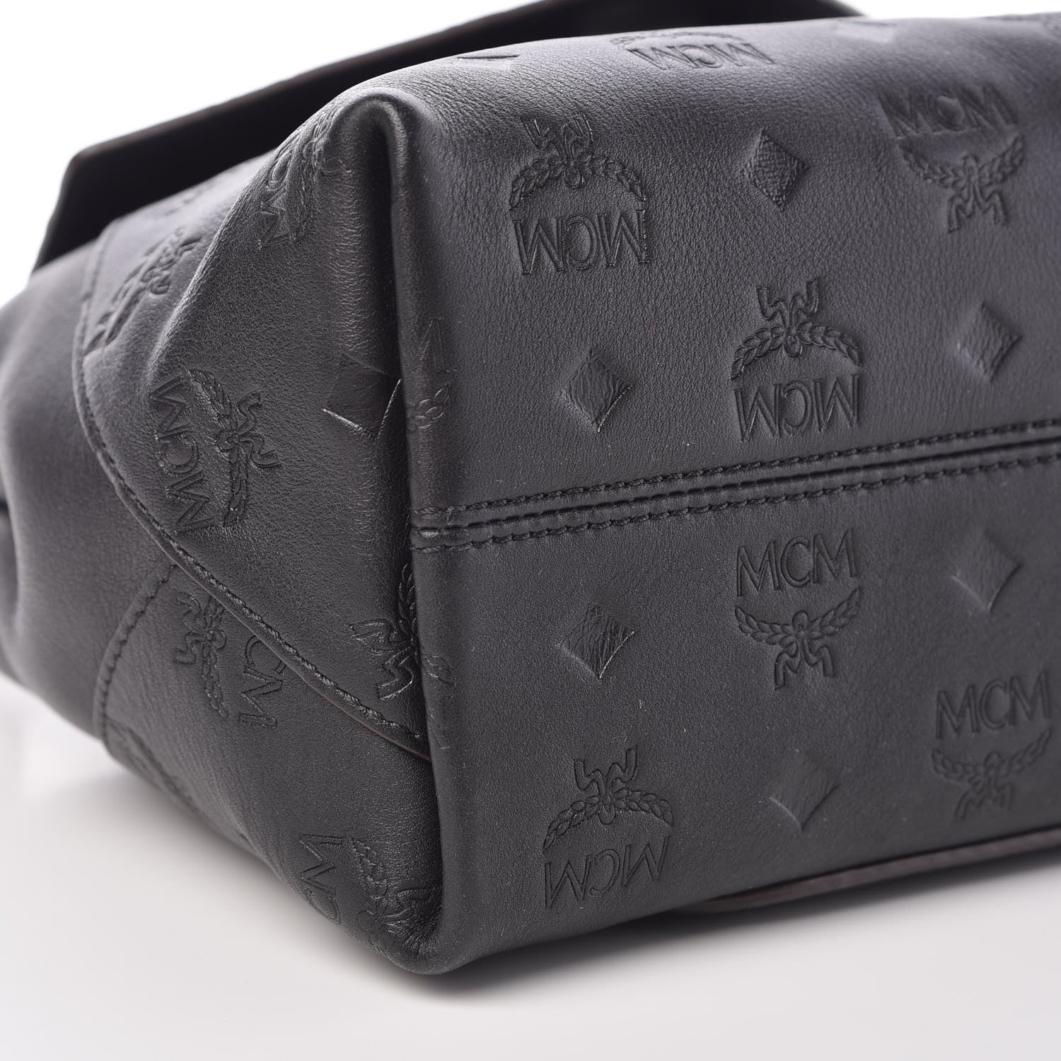 MCM Calfskin Ottomar Essential Flap Shoulder Bag Black 8 of 9