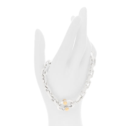Tiffany Sterling Silver 18K Yellow Gold Wide Makers Chain Link Bracelet 2 of 6