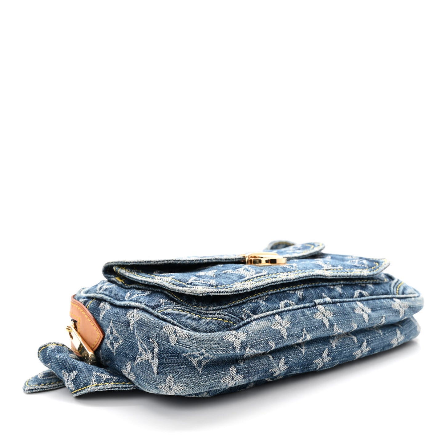 Monogram Denim Bum Bag Blue