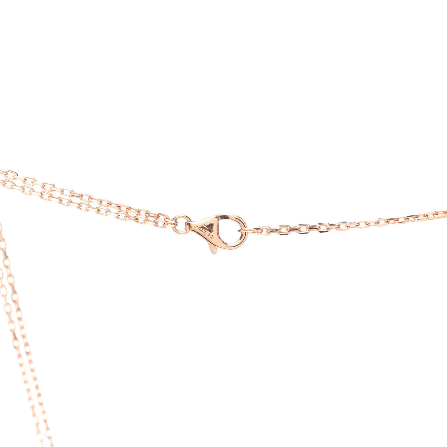 18K Pink Gold 2 Diamond LOVE Necklace