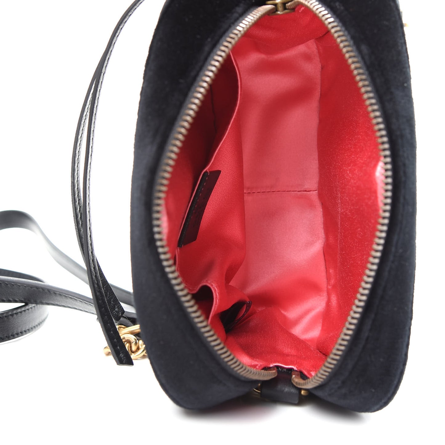 Velvet Matelasse Marquise Crystals Mini GG Marmont Chain Shoulder Bag Black