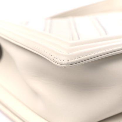 Chanel Caviar Suede Calfskin Chevron New Medium Boy Flap White 10 of 18