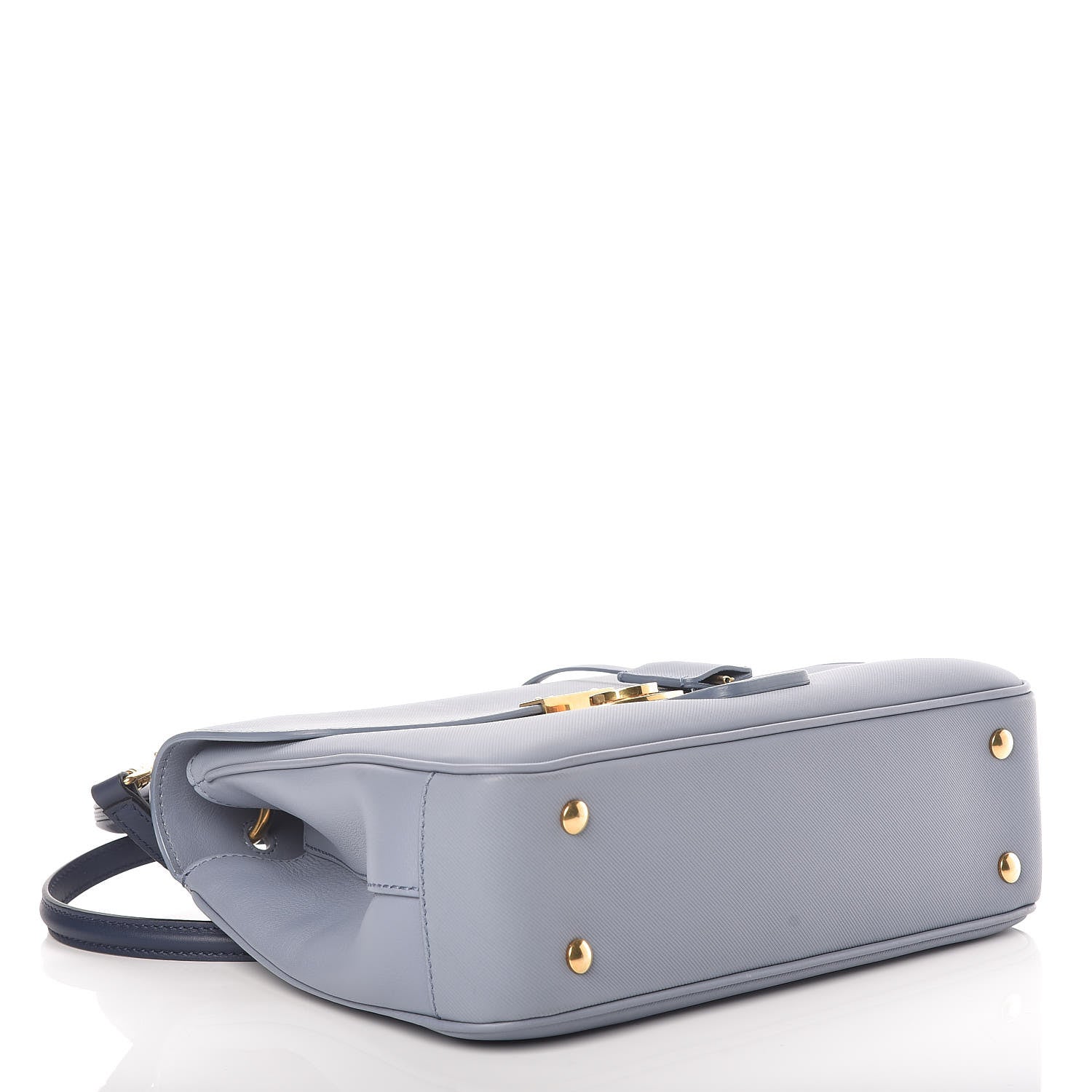 Burberry Trench Calfskin Medium DK88 Top Handle Bag Slate Blue 4 of 9