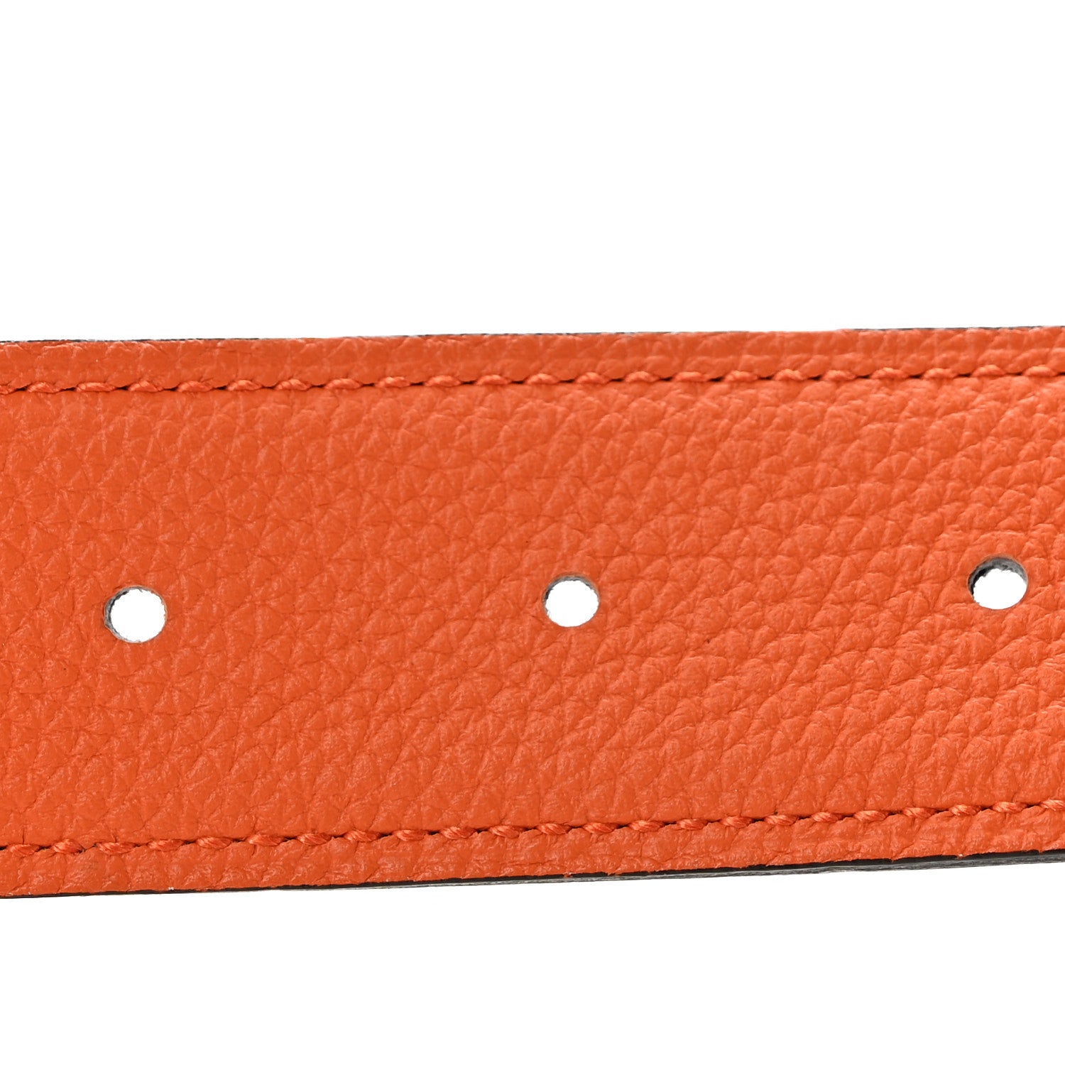 Hermes Box Togo 32mm Striee H Belt 110 44 Black Orange 4 of 10