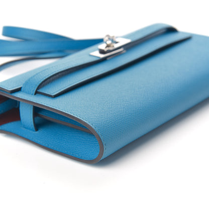 Hermes Epsom Kelly Wallet To Go Bleu Frida Bordeaux 4 of 9