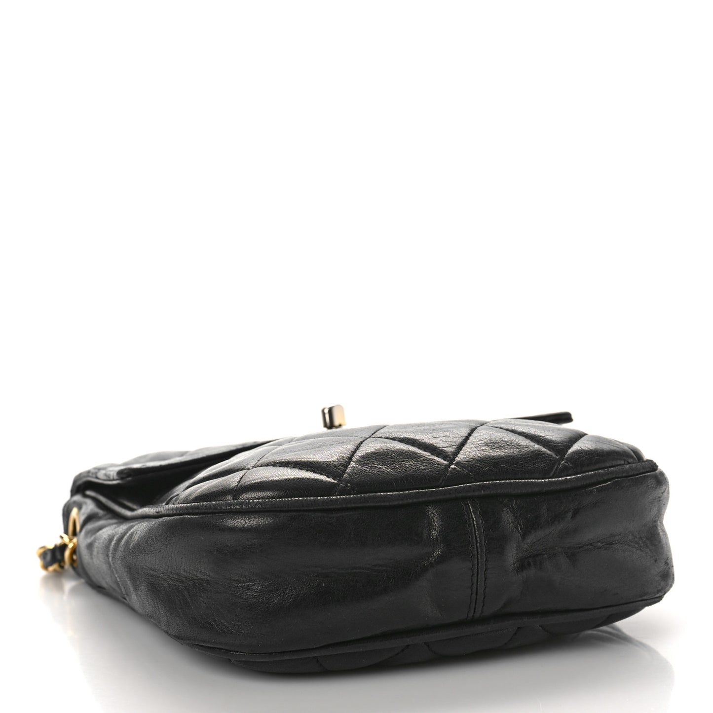 Lambskin Quilted Extra Mini Flap Black
