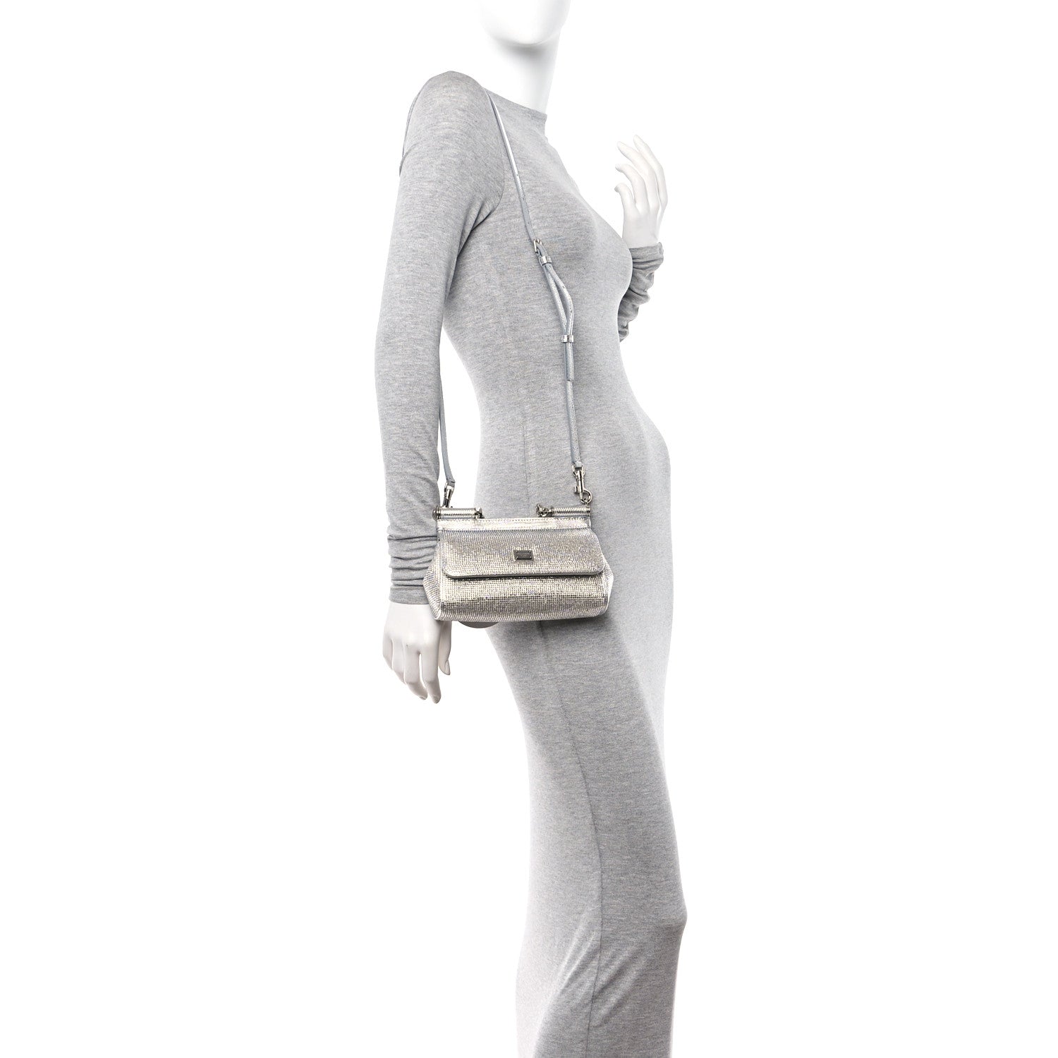 Dolce & Gabbana Crystal Small Miss Sicily Satchel Silver 2 of 10