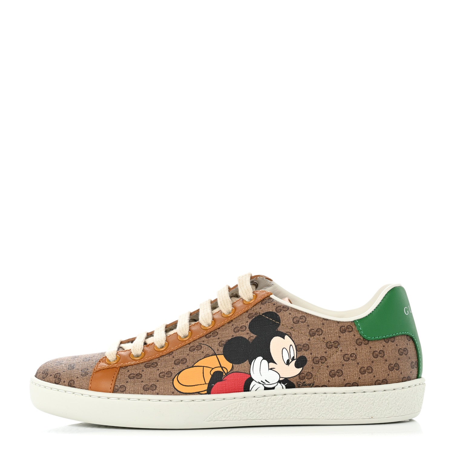 Gucci X DISNEY Mini Vintage GG Supreme Monogram Mickey Mouse Ace Sneakers 36.5 Beige Vintage Sun Oil New Shamarock 1 of 8