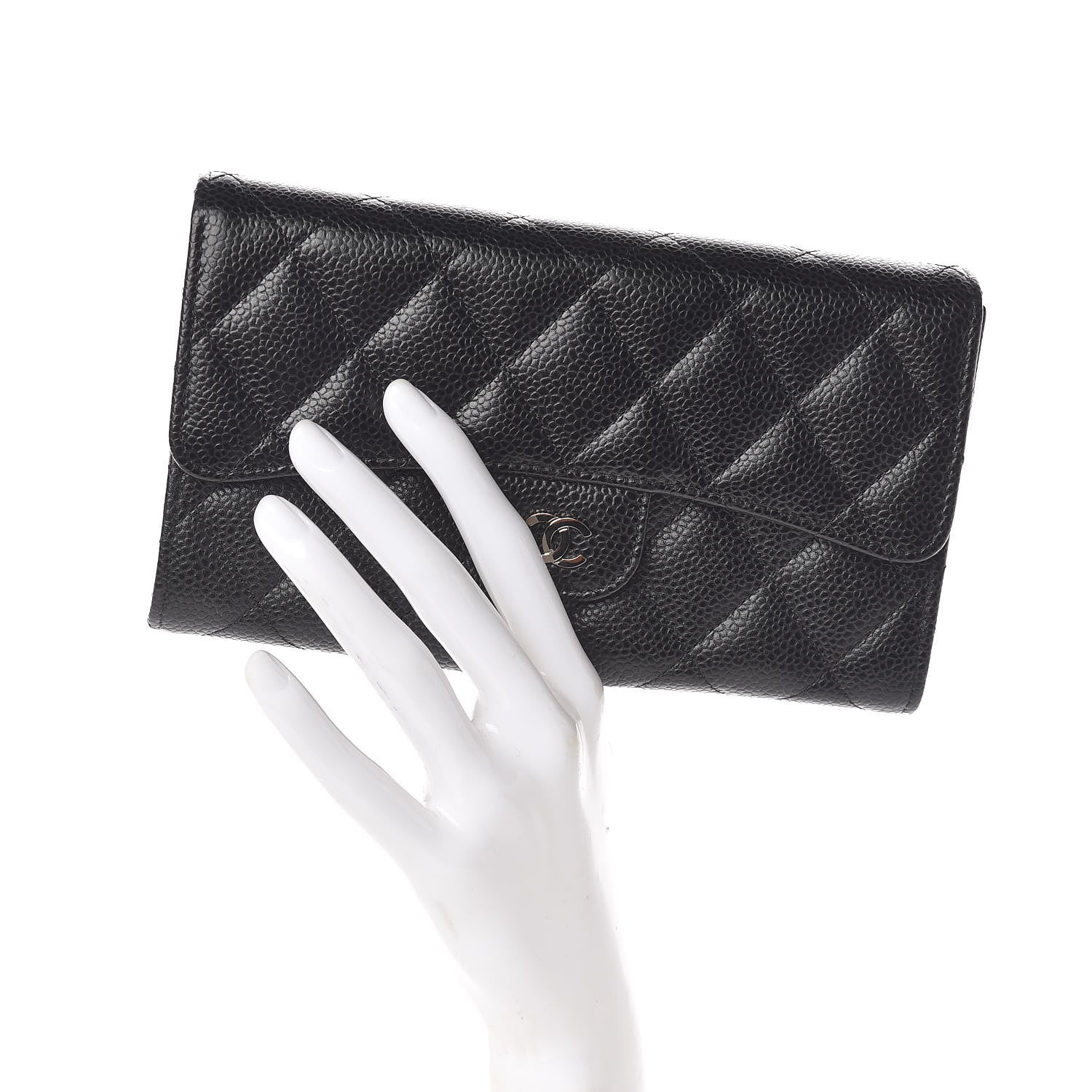 Chanel Caviar Quilted Large Flap Wallet Black 2 of 9