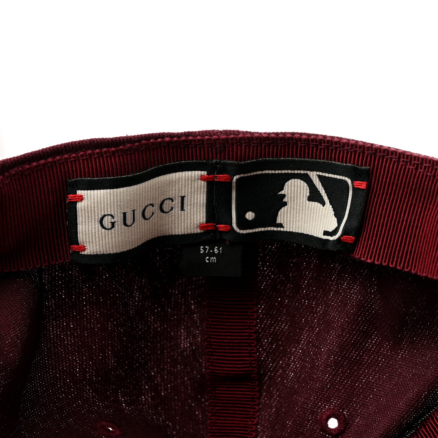 Gucci X MLB Cotton NY Yankees Baseball Hat 57-61 Lacquer 9 of 10