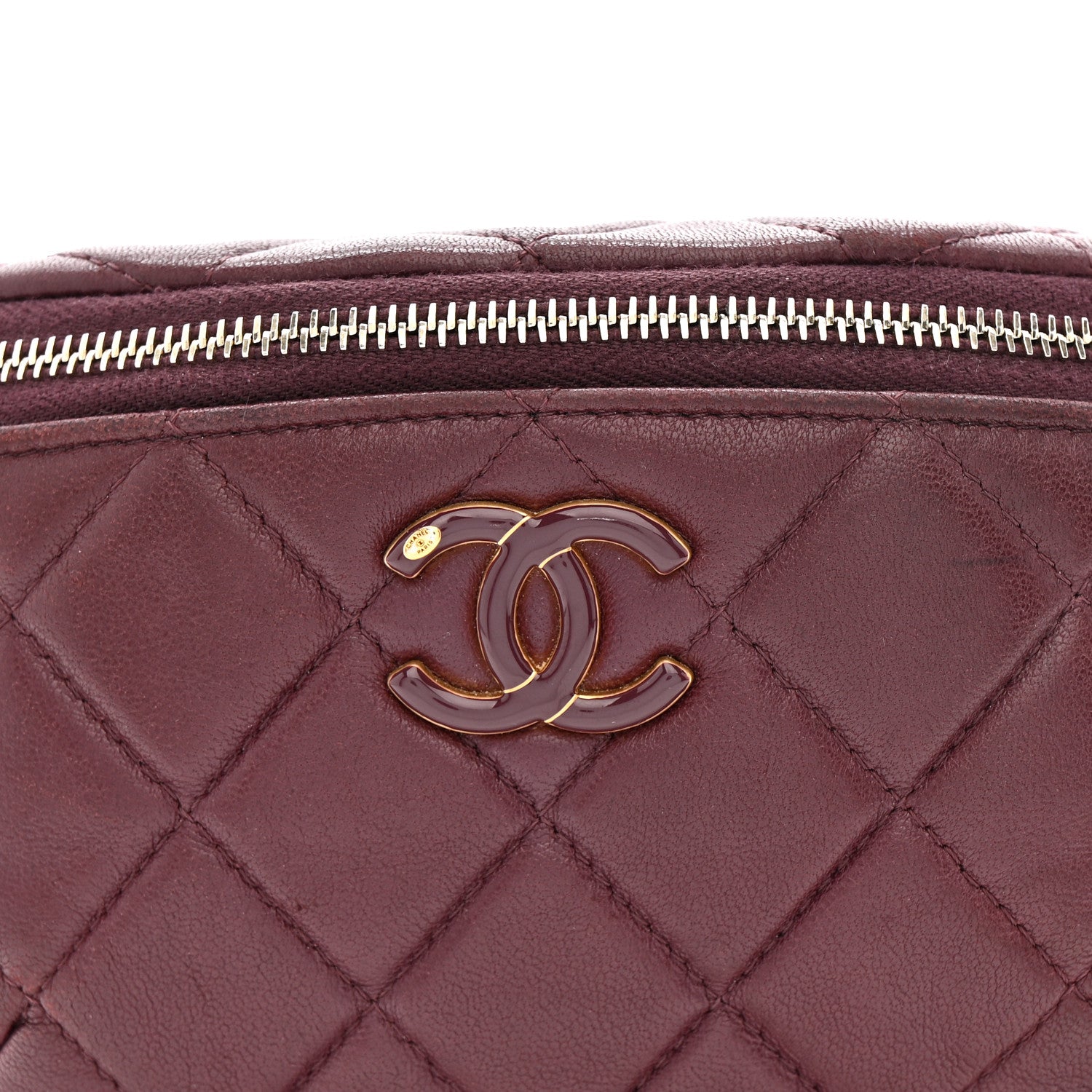 Chanel Shiny Lambskin Enamel Quilted CC Slide Waist Bag Fanny Pack  Burgundy 8 of 11