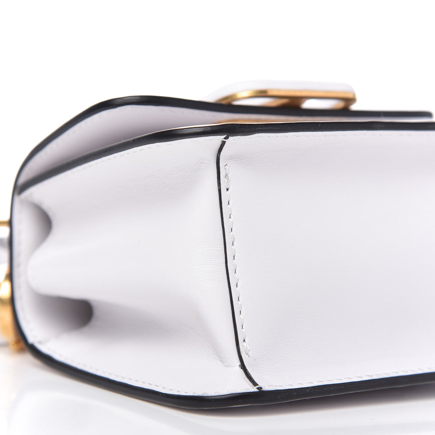 Smooth Calfskin Micro VSling Shoulder Bag White