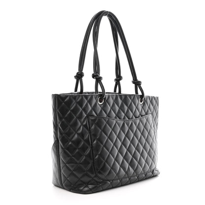 Chanel Calfskin Quilted Large Cambon Tote Black White 3 of 19