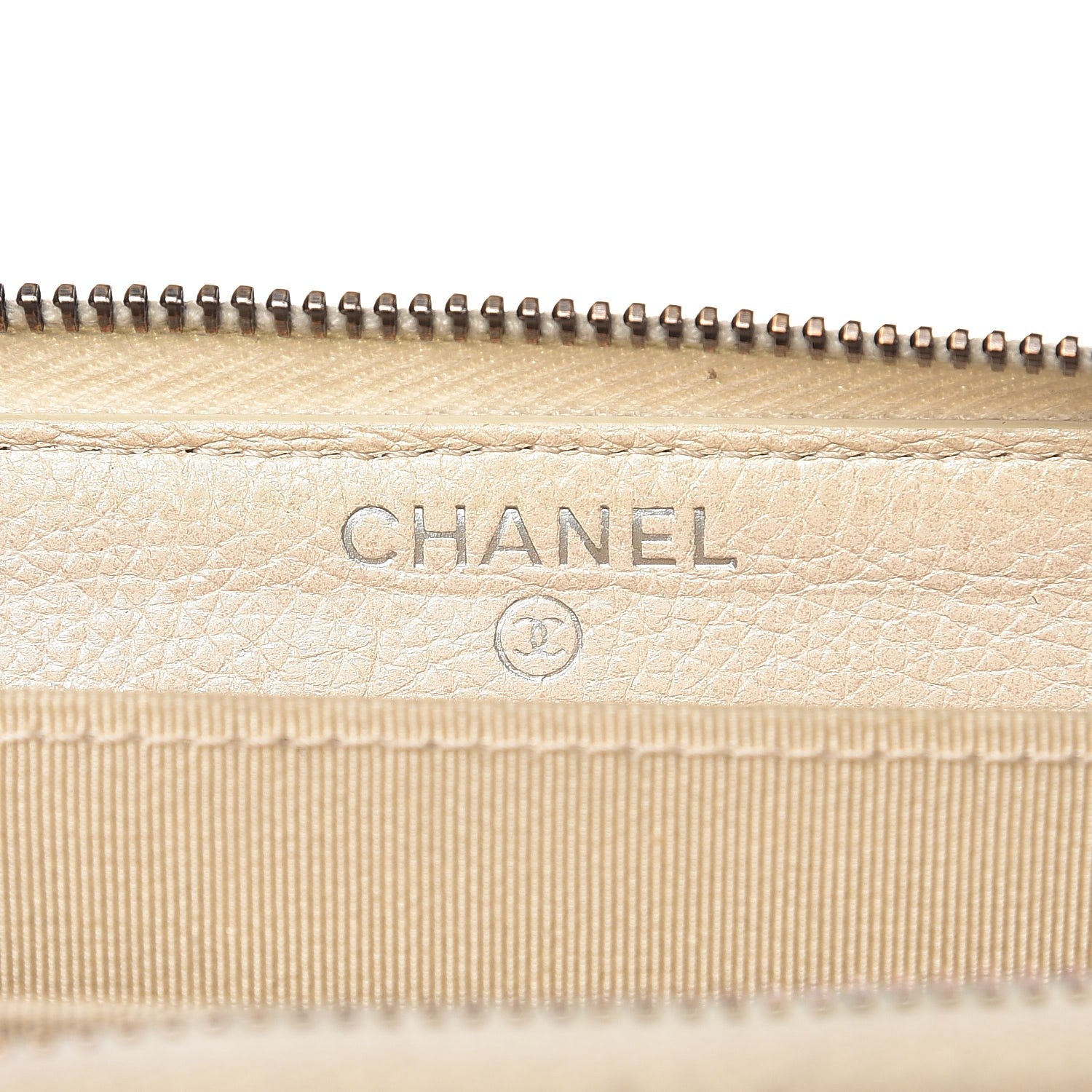 Chanel Metallic Calfskin Quilted Small CC Zip Around Wallet Pearl 6 of 9